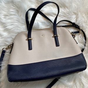 Kate spade navy/cream shoulder bag w/ strap